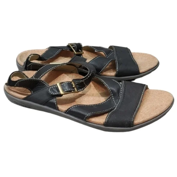 Sold Spenco Womens Ankle Strap Sandals Flats Slide Flip flop shoes sz 7 - Picture 1 of 12